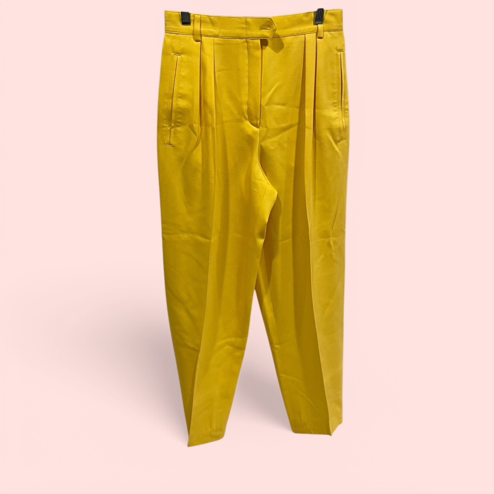 Escada limoncello high waisted vintage wool pleated luxury trousers 80’s-90’s